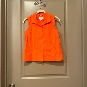 Talbot’s Orange Sleeveless Blouse